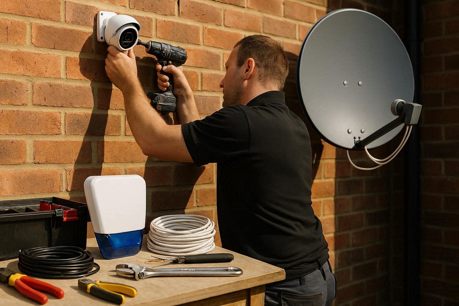 CCTV Satellite Alarm Tradespeople image